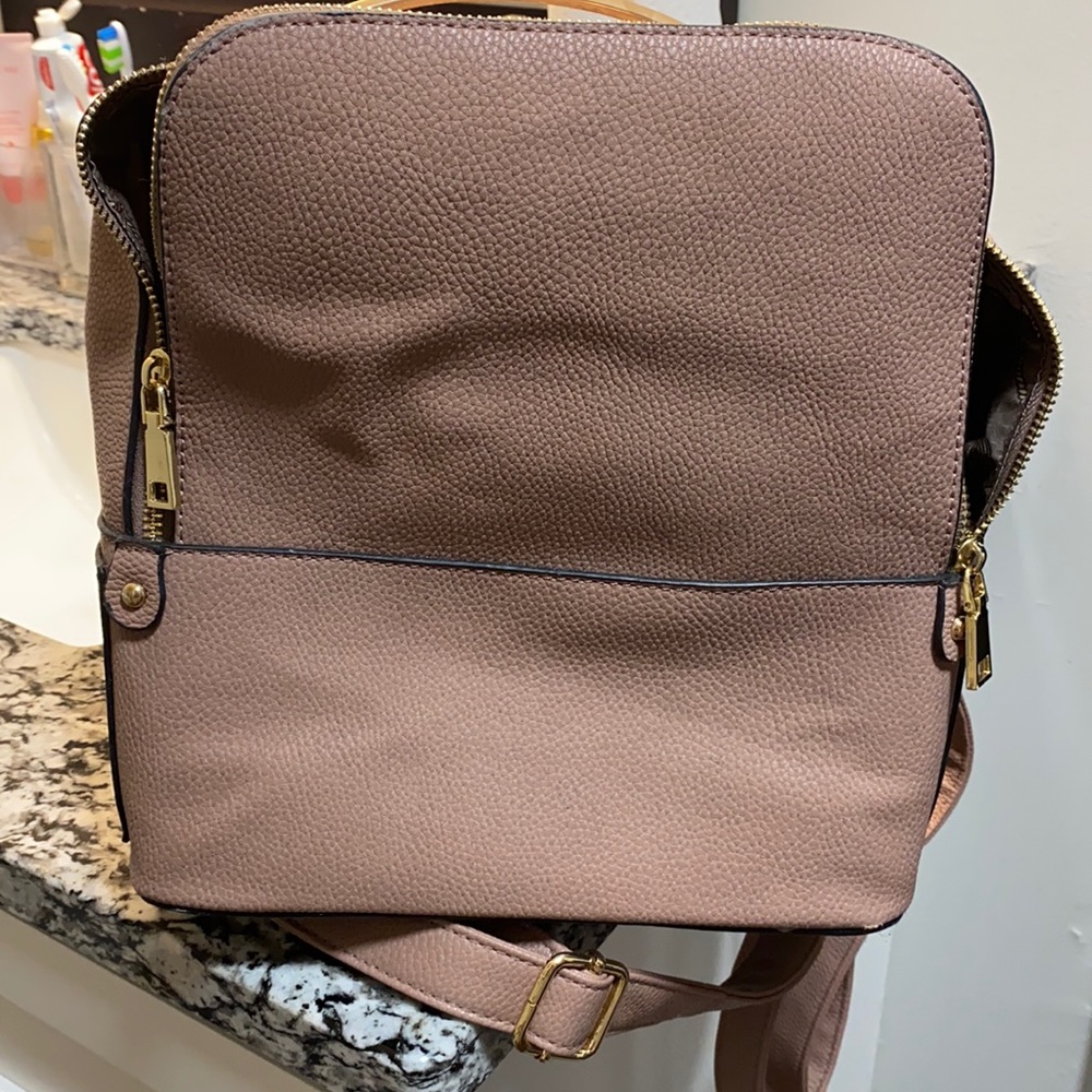 Peach backpack purse